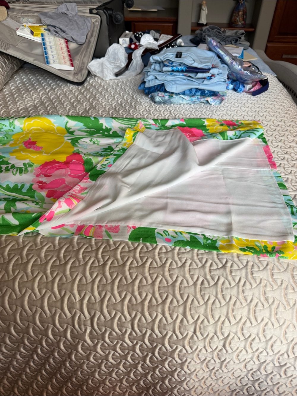Lilly Pulitzer Bernice Maxi Green, Pink & Yellow Floral Tie-Shoulder Maxi Dress - Picture 7 of 9
